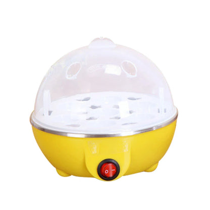 DMWD Electric Rapid Egg Cooker Food Steamer Boiler Rapid Heating Stainless Steel Pan Cooking tool Kitchenware 7 Eggs Capacity EU yellow