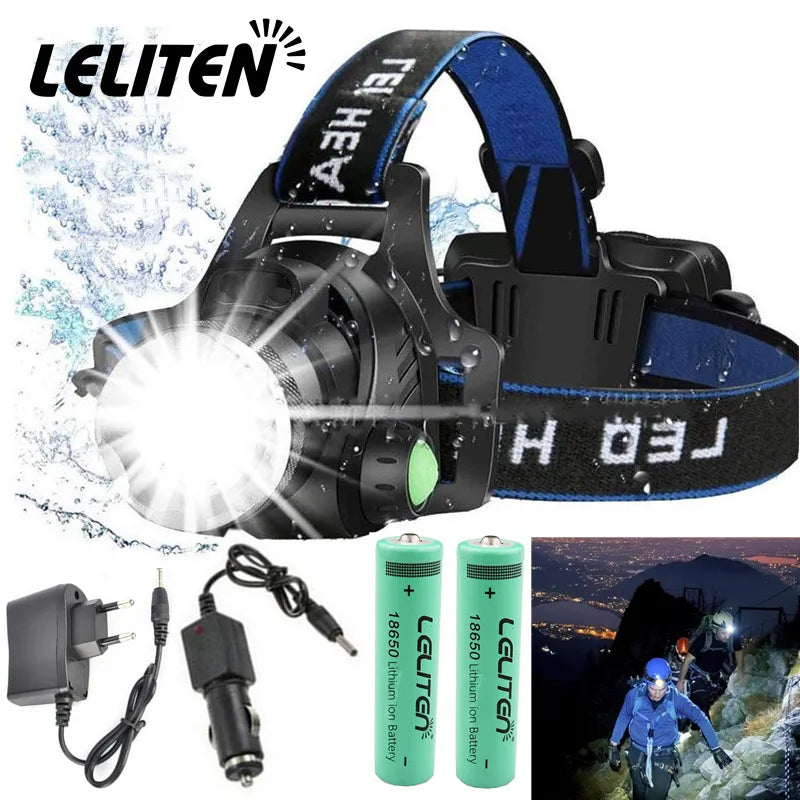 Portable zooming t6 L2 V6 Led Head lamp ZOOM Fishing headlight Camping Headlamp Hiking Flashlight  Bicycle light torch - Eloy Royal