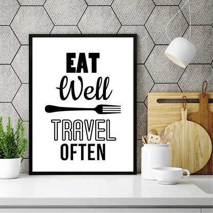 Black White Cartoon Kitchenware Art Painting Poster And Print Knife And Fork Wall Pictures For Kitchen Modern Home Decor YX198 - Eloy Royal