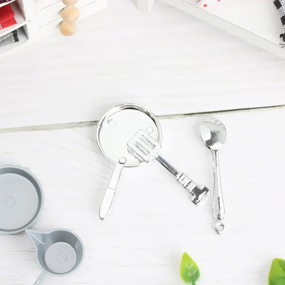 10/11Pcs 1:12 Miniature Kitchenware Cookware Food Toys Pan Fork Pot Playing House Dollhouse Kitchen Dinnerware Model Accessories - Eloy Royal