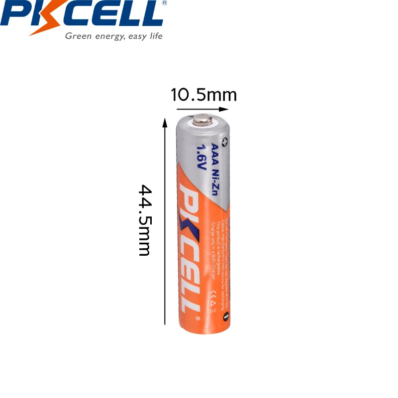 4PC PKCELL AAA Battery 900mWh 1.6V Ni-Zn AAA Rechargeable Batteries For Flashlight toys With 1Pcs Battery Box for AA AAA Battery - Eloy Royal