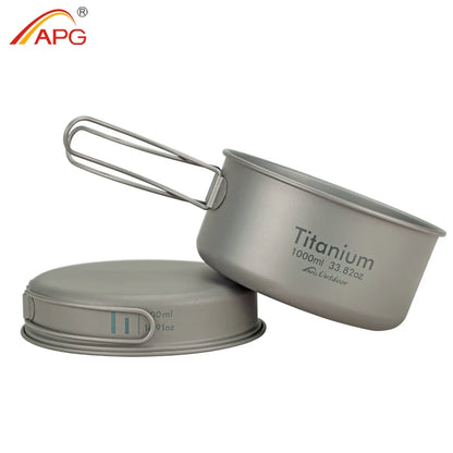 APG Ultralight Titanium Pan Outdoor Camping Tableware Titanium Pot Cookware - Eloy Royal