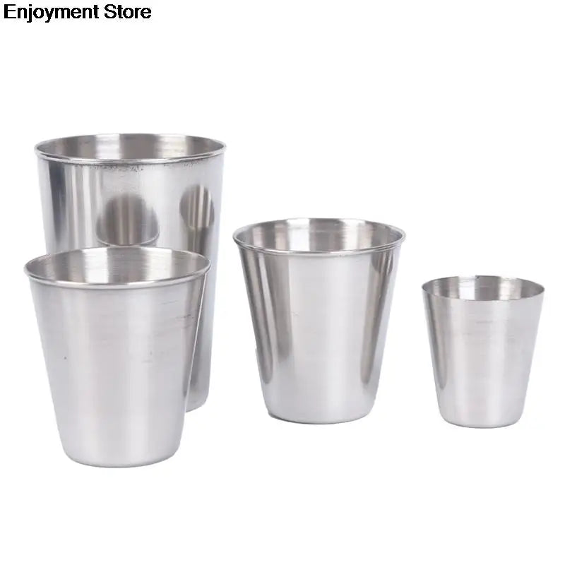 30ml/70ml/170ml Outdoor Camping Cup Tableware Travel Cups Set Stainless Steel Cover Mug Drinking Coffee Tea Beer With Case - Eloy Royal