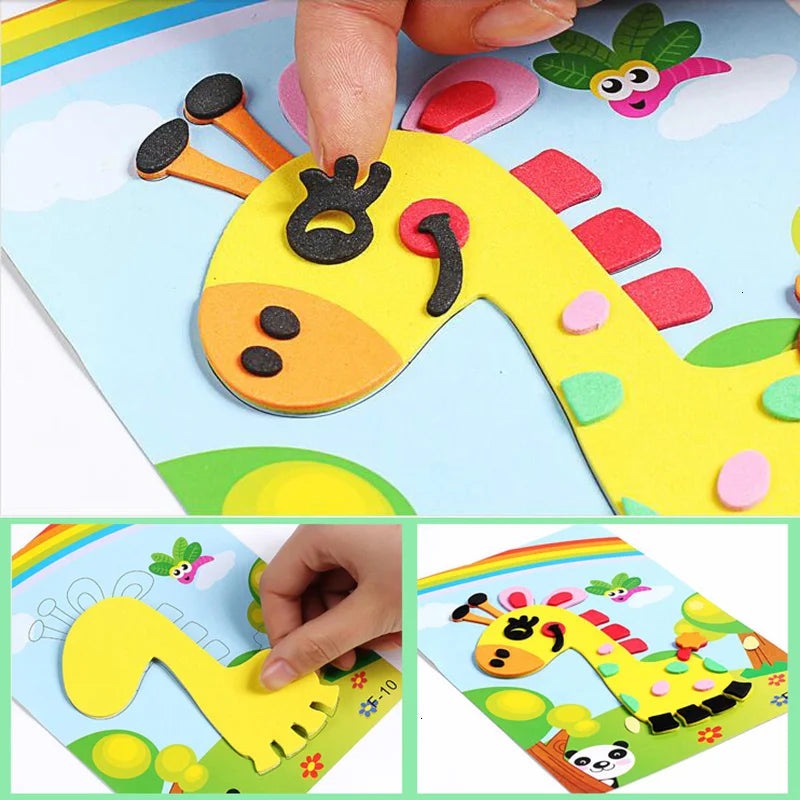 Puzzle Game 3D EVA Foam Sticker DIY Cartoon Animal Learning Education Toys For Children Kids Multi-patterns Styles Craf Gifts - Eloy Royal