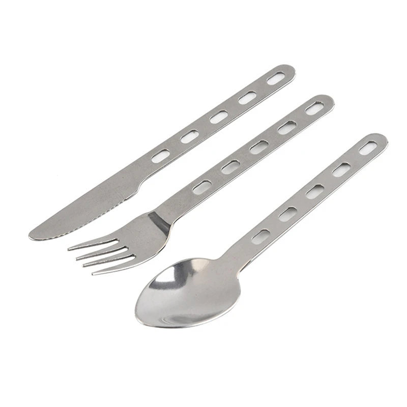 3pcs/set Titanium Cutlery Set Ultra Lightweight Knife Fork Spoon For Home Use Travel Camping Picnic Cutlery Set - Eloy Royal