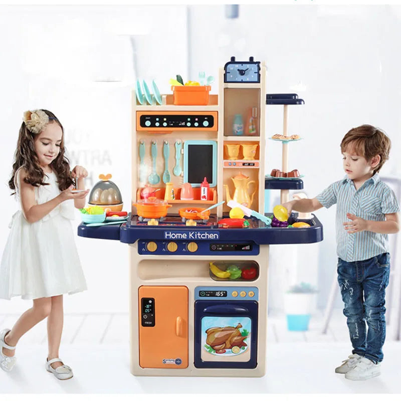 Infant Shining 93cm Kids Kitchen Toys Play House Kitchenware Set 65pcs Pretend Play Simulation Kitchen Children's Cooking Toys - Eloy Royal