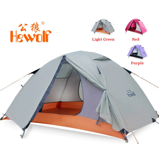 Hewolf 1595 Outdoor Double Layer Ultralight Aluminum Pole Waterproof Windproof Camping Tent 2.51KG Beach Barraca - Eloy Royal