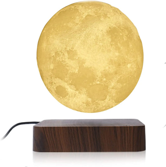 T30 Levitating Moon Lamp Night Light Floating 3D Printing LED Moon Lamp with Wooden Base and Magnetic with 3 Colors