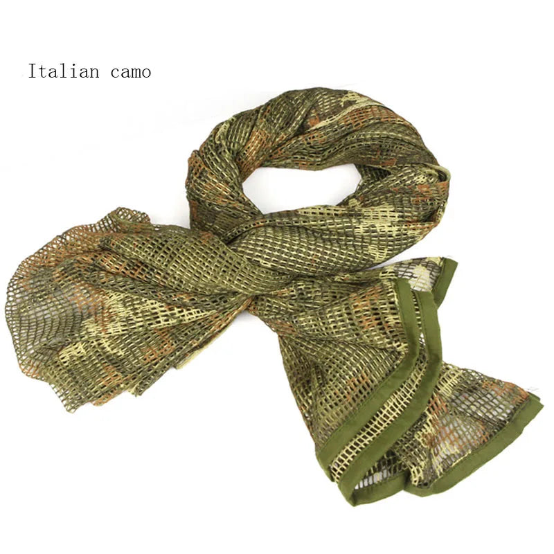 New 10 Colors Military Tactical Mesh Sniper Face Veil Scarf For Airsoft Camping Hunting Hiking Cycling Camouflage Scarves - Eloy Royal