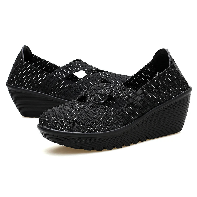 New spring women platform shoes women slip on casual hand made breathable woven shoes wedge sandals shoes women footwear shoes - Eloy Royal