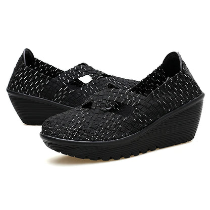 New spring women platform shoes women slip on casual hand made breathable woven shoes wedge sandals shoes women footwear shoes - Eloy Royal