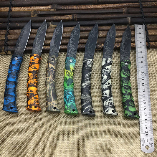 Cool Skull Pattern Ghost ABS Handle Folding knife Camping Survival Knife Pocket Fruit knife Fashion Beautiful Gift - Eloy Royal