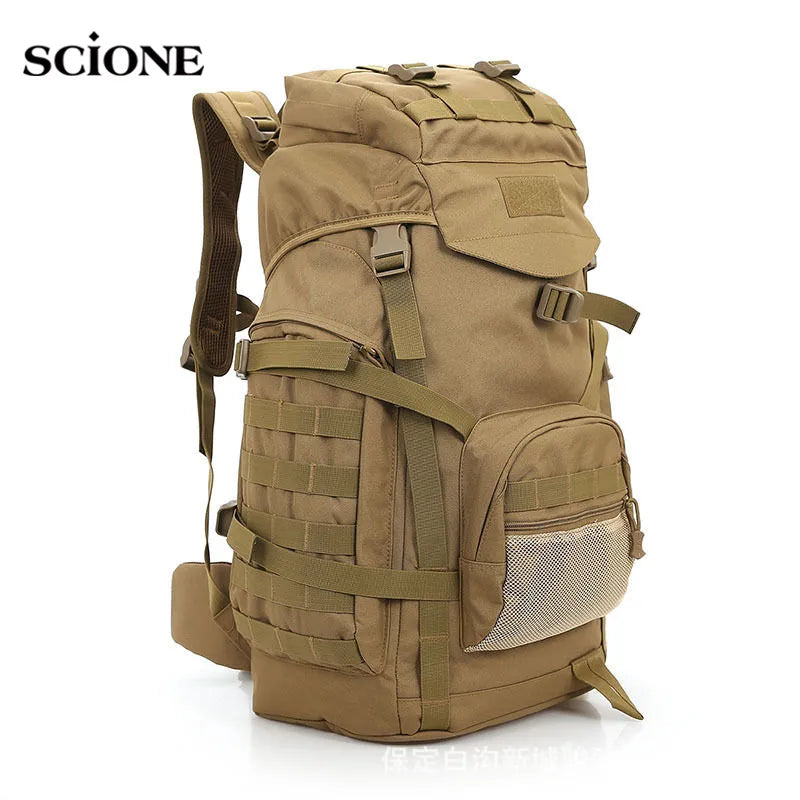 Molle 60L Camping Backpack Tactical Bag Military Large Waterproof Backpacks Camouflage Hiking Outdoor Army Bags XA281WA - Eloy Royal