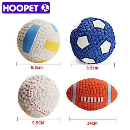 HOOPET Pet Dog Toy Balls Squeak Puppy Toys Interesting Tennis Football Tooth Cleaning Toys for Dogs - Eloy Royal