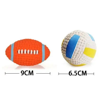 HOOPET Pet Dog Toy Balls Squeak Puppy Toys Interesting Tennis Football Tooth Cleaning Toys for Dogs - Eloy Royal