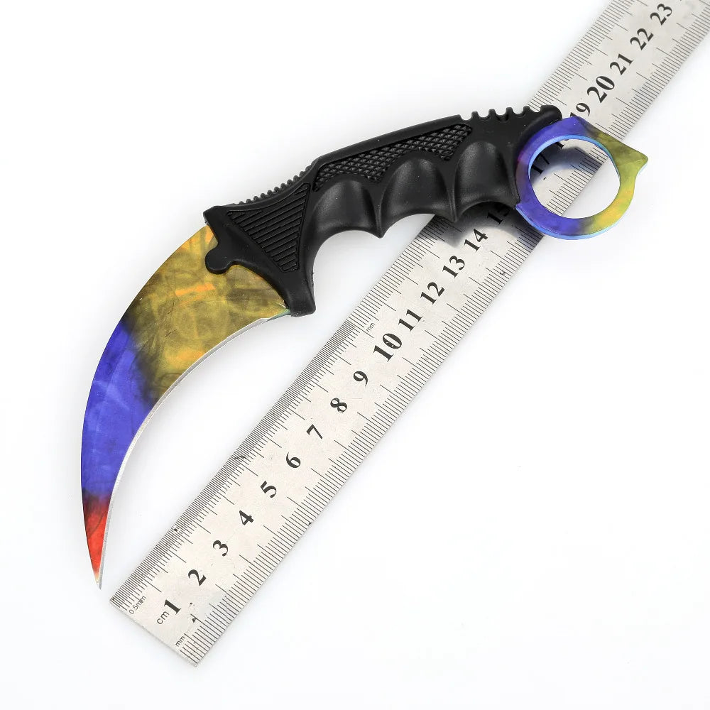 Swayboo Real CSGO Counter Strike Fixed Blade Tactical Camping Knife  Rainbow Lore  Fade Survival Sheath Tiger Tooth Plastic Case - Eloy Royal