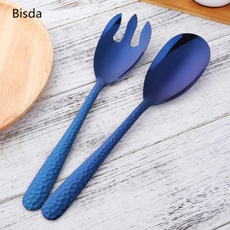 Big Salad Serving Spoon Fork Set Mix Spoons Hot Pot Porridge tool Public Restaurant Serving Kitchenware Using Buffet utensil - Eloy Royal