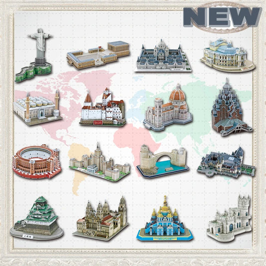 Educational Toys Famous Architecture Model 3D Jigsaw Puzzles For Adults Osaka Peles Bran Castle Las Ventas Toys For Children - Eloy Royal