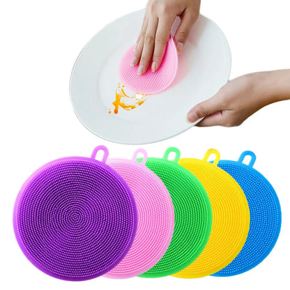 Silicone Cleaning Brush Dishwashing Sponge Multi-functional Fruit Vegetable Cutlery Kitchenware Brushes Kitchen Tools - Eloy Royal