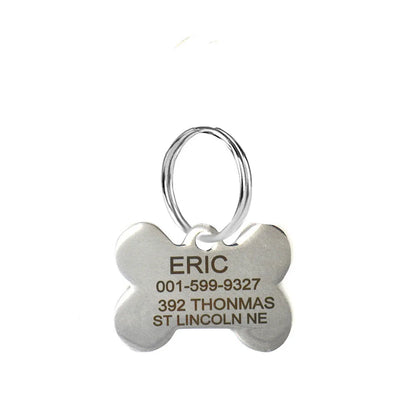 Free Engraving Text On Front And Back Sides Stainless Steel Pet Dog Tag Customized QR Name Address Telephone Free Toys Attaching - Eloy Royal