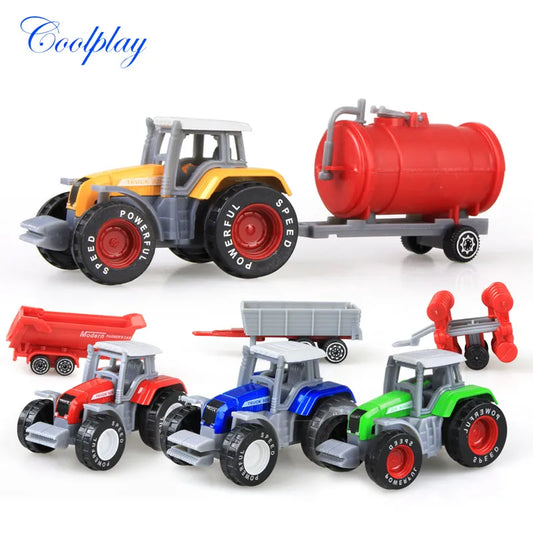 Die-cast Farm Vehicles Mini Car Model Engineering Car Model Tractor Engineering Car Tractor Toys Model for Kids Xmas Gift - Eloy Royal