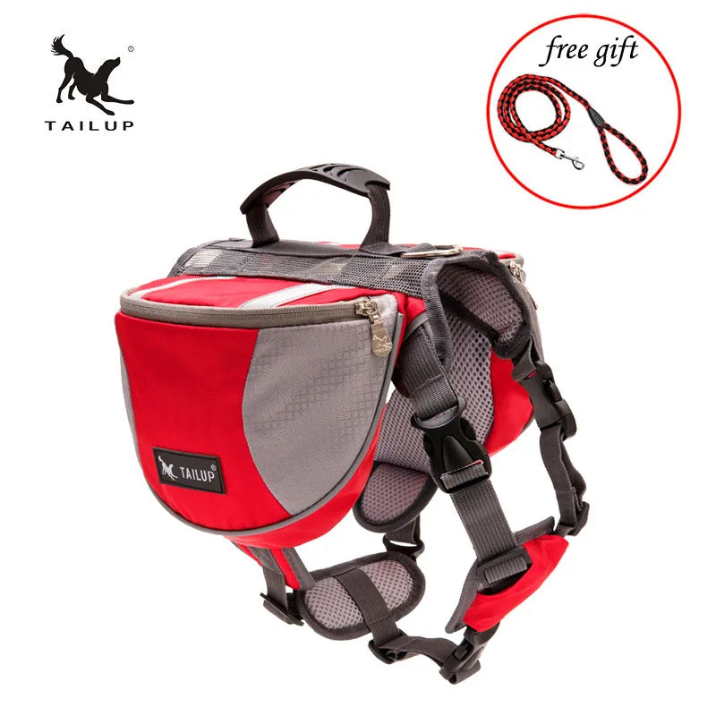 TAILUP Polyester Pet Dog Saddlebags Pack Hound Travel Camping Hiking Backpack Saddle Bag for Small Medium Large Dogs Free Gift - Eloy Royal