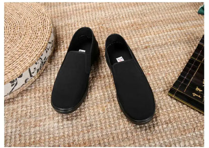 Spring Black Cotton Cloth Shoes Loafers Mens Footwear Casual Sneaker Dad Shoes Mens Slip On Shoes Work Light Male Kung Fu Shoes - Eloy Royal