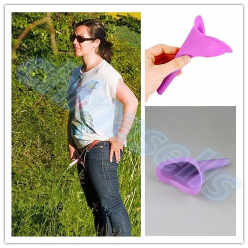 Women Urinal Travel kit tool Outdoor Camping Soft Silicone Urination Device patient Stand Up Pee Female Urinal Toilet - Eloy Royal