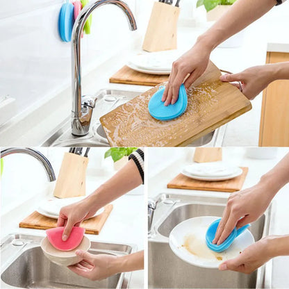 Silicone Cleaning Brush Dishwashing Sponge Multi-functional Fruit Vegetable Cutlery Kitchenware Brushes Kitchen Tools - Eloy Royal