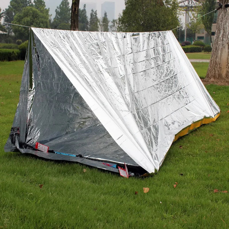 Argent Emergency Shelter Tent Outdoor Ultralight Portable Camping SOS Shelter Mylar Emergency Tube Tent First Aid Gear - Eloy Royal