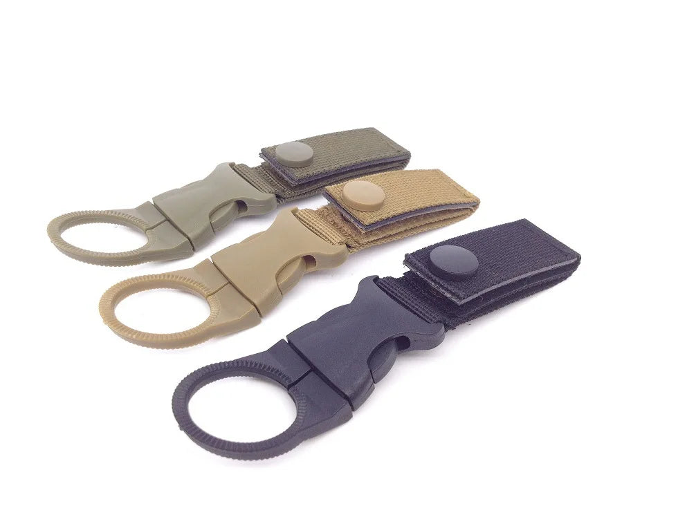 New Outdoor Camping Hiking Tactical Multifunction Nylon Webbing Carabiner Buckle Bottle Hanging Bottles Strap Belt Clip EDC Tool - Eloy Royal