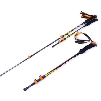 Pioneer Ultra-light Adjustable Camping Hiking Walking Trekking Stick Alpenstock Carbon Fiber Climbing Skiing Trekking Pole 1pc - Eloy Royal