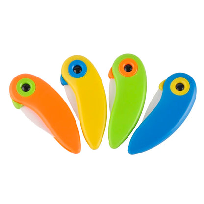 Fashion Cute Bird Shape Ceramic Kitchen Pocket Knife Kitchenware Tools For Cut Fruit Sharp Gift Mini Knives 4 Color Choice - Eloy Royal