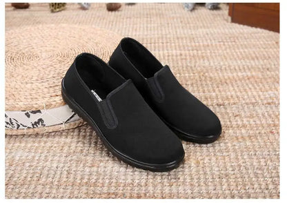 Spring Black Cotton Cloth Shoes Loafers Mens Footwear Casual Sneaker Dad Shoes Mens Slip On Shoes Work Light Male Kung Fu Shoes - Eloy Royal