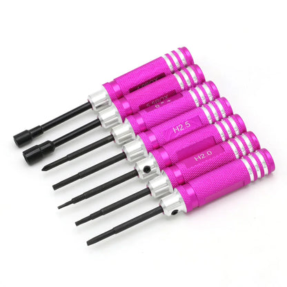 Hex 7pcs screw driver tool kit For RC helicopter Car BK  Red blue black for Rc Toys Rc Drone - Eloy Royal