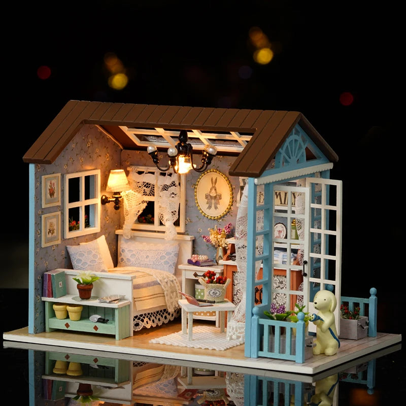 New Year Christmas Gifts Doll House DIY Miniature Dollhouse Toy Furnitures CasaDolls Houses Toys For Childred Birthday GiftsZ007 - Eloy Royal