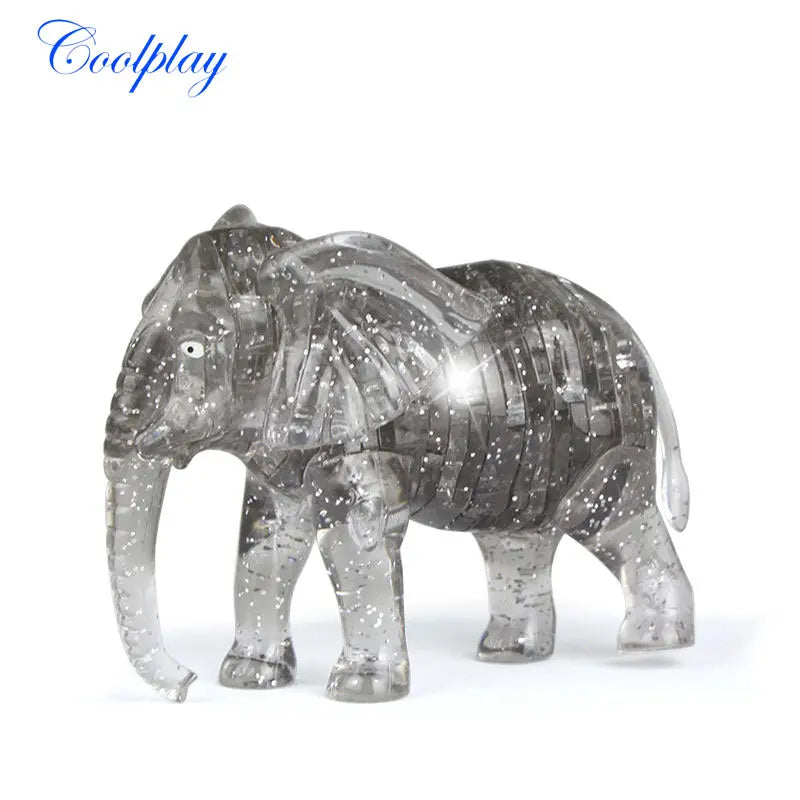 DIY 3D Puzzle Car Double Decker Bus Elephant Crystal Assembly Puzzle DIY Jigsaw Home Decoration Birthday Gift Toys For Kids - Eloy Royal