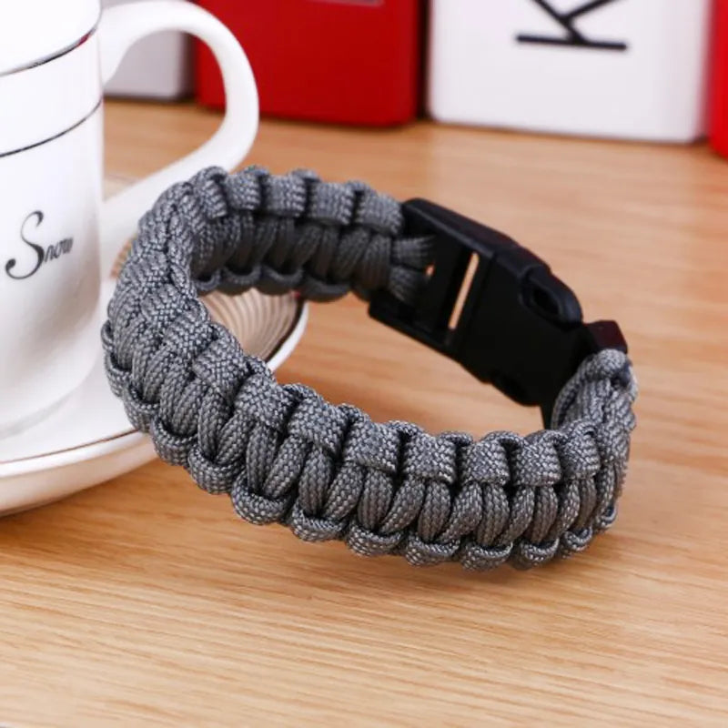 Men's New Survival Paracord Bracelet For Men Outdoor Camping Hiking Buckle Wristband Women Rope Bracelet Male Jewelry - Eloy Royal