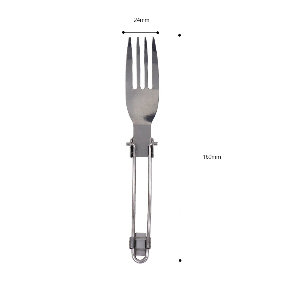 YOUGLE Outdoor Stainless Steel Folded Fork Spoon Knife Picnic Camping  Dinnerware Tableware - Eloy Royal