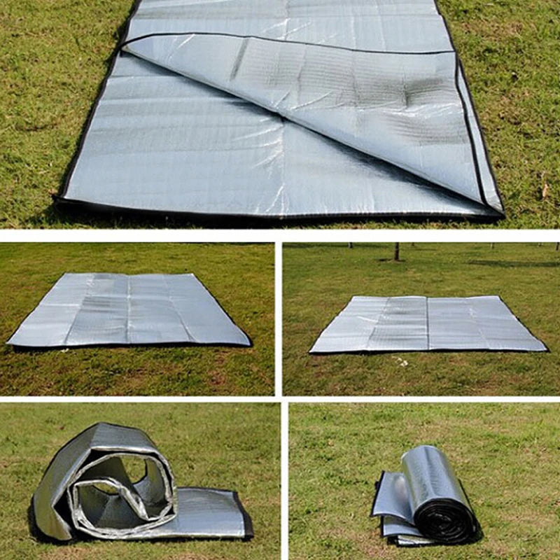 Ultralight Waterproof Camping Mat Picnic Blanket Beach Mattress Sleeping Pad Aluminum Foil EVA Foam Mat Outdoor Tent Footprint - Eloy Royal