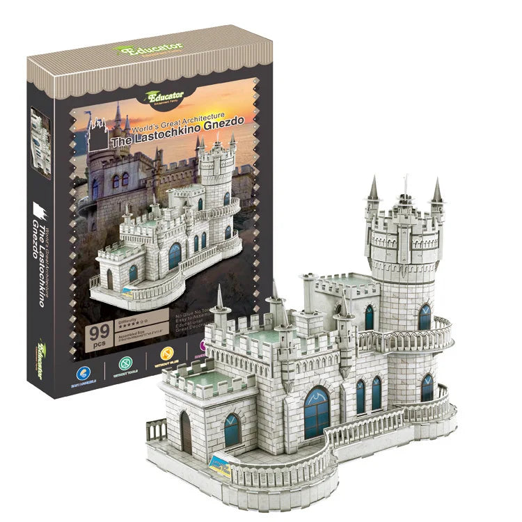 Educational Toys Famous Architecture Model 3D Jigsaw Puzzles For Adults Osaka Peles Bran Castle Las Ventas Toys For Children - Eloy Royal