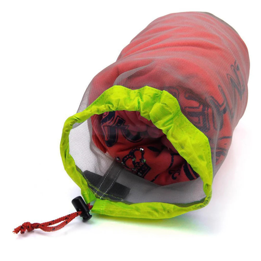 Portable Travel Camping Sports Ultralight Mesh Storage Bag Stuff Sack Drawstring Outdoor Camping Travel Storage Bag Outdoor Tool - Eloy Royal