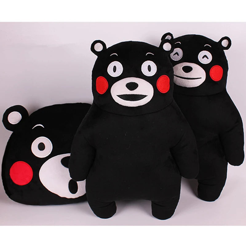 50CM Anime Japan Mascot Kumamon Bear Plush Pillow Adorable Doll 2Styles Cartoon Black Bear Soft Stuffed Animal Toys For Children - Eloy Royal