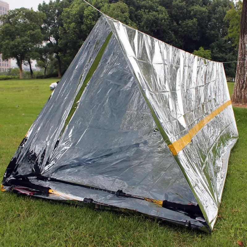 Argent Emergency Shelter Tent Outdoor Ultralight Portable Camping SOS Shelter Mylar Emergency Tube Tent First Aid Gear - Eloy Royal