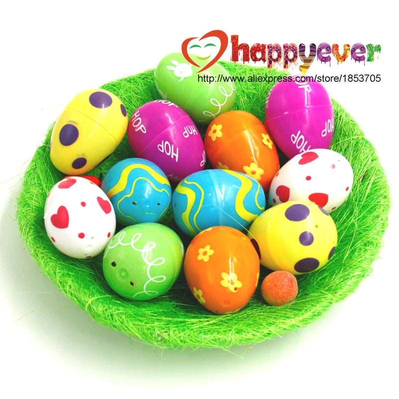 12 Toys Filled Easter Eggs Surprise Eggs Measure 2 Inches Great for Easter Eggs Hunt Easter Party Favors Supplies Pinata Gifts