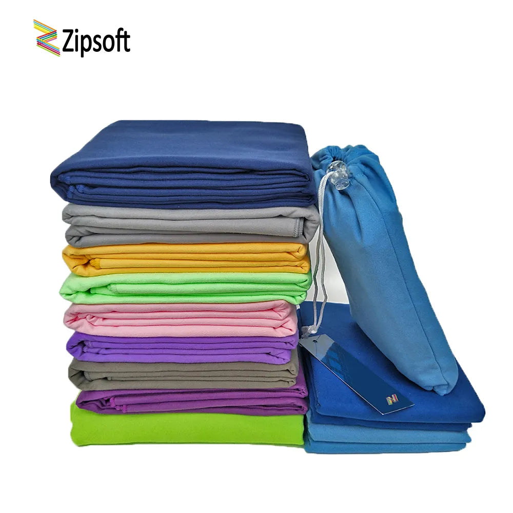 Zipsoft Microfiber Travel Towel Beach Sports Bag Fast Drying Swimming Gym Camping Light Weight Brand New Hot Yoga Mat Christmas - Eloy Royal