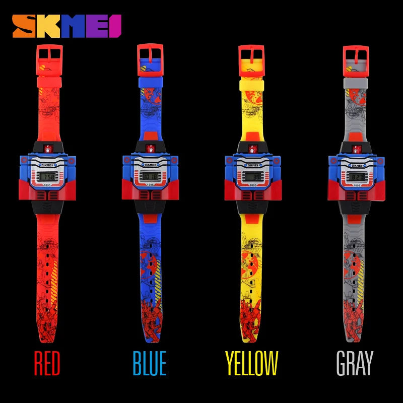 SKMEI Kids Watches LED Digital Children Cartoon Sports Watches Robot Transformation Toys Boys Wristwatches montre enfant 1095 - Eloy Royal