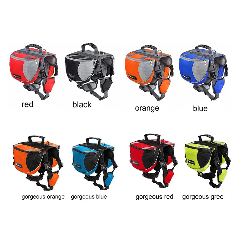 TAILUP Polyester Pet Dog Saddlebags Pack Hound Travel Camping Hiking Backpack Saddle Bag for Small Medium Large Dogs Free Gift - Eloy Royal