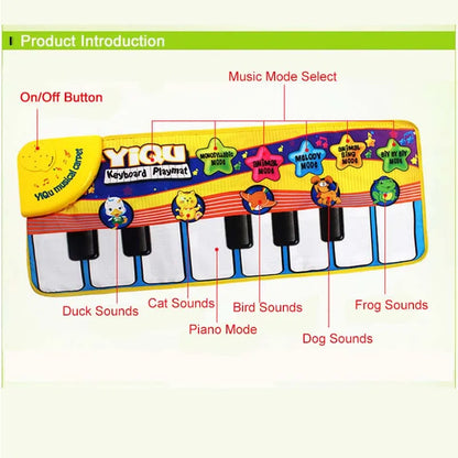 Large Baby Musical Carpet Keyboard Playmat Music Play Mat Piano Early Learning Educational Toys for Children Kids Puzzle Gifts - Eloy Royal