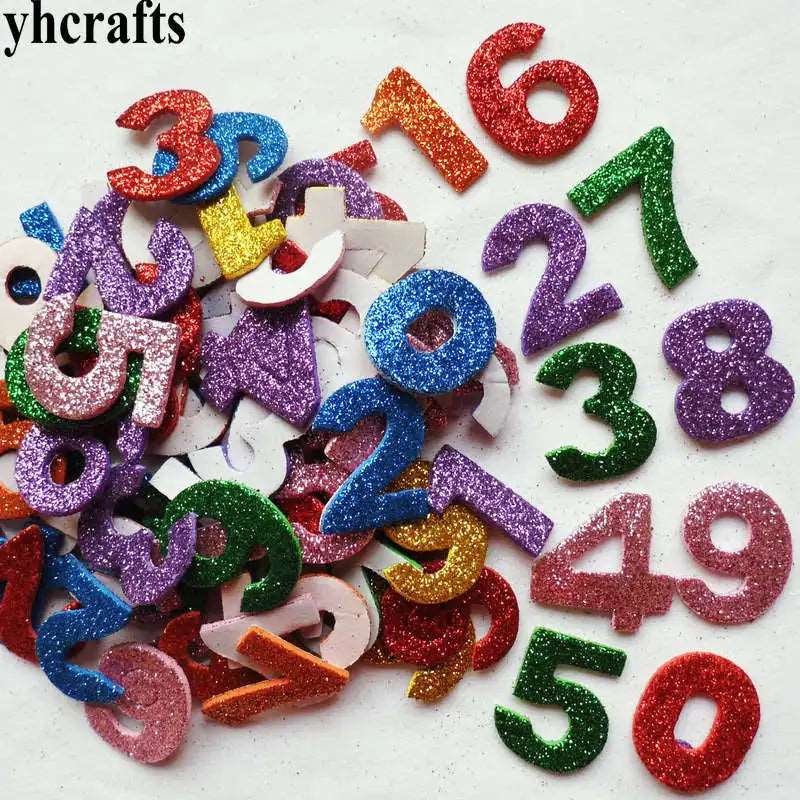 1bag/LOT.Mixed glitter heart foam stickers Baby room decoration Early learning educational toys Kindergarten craft diy toys OEM